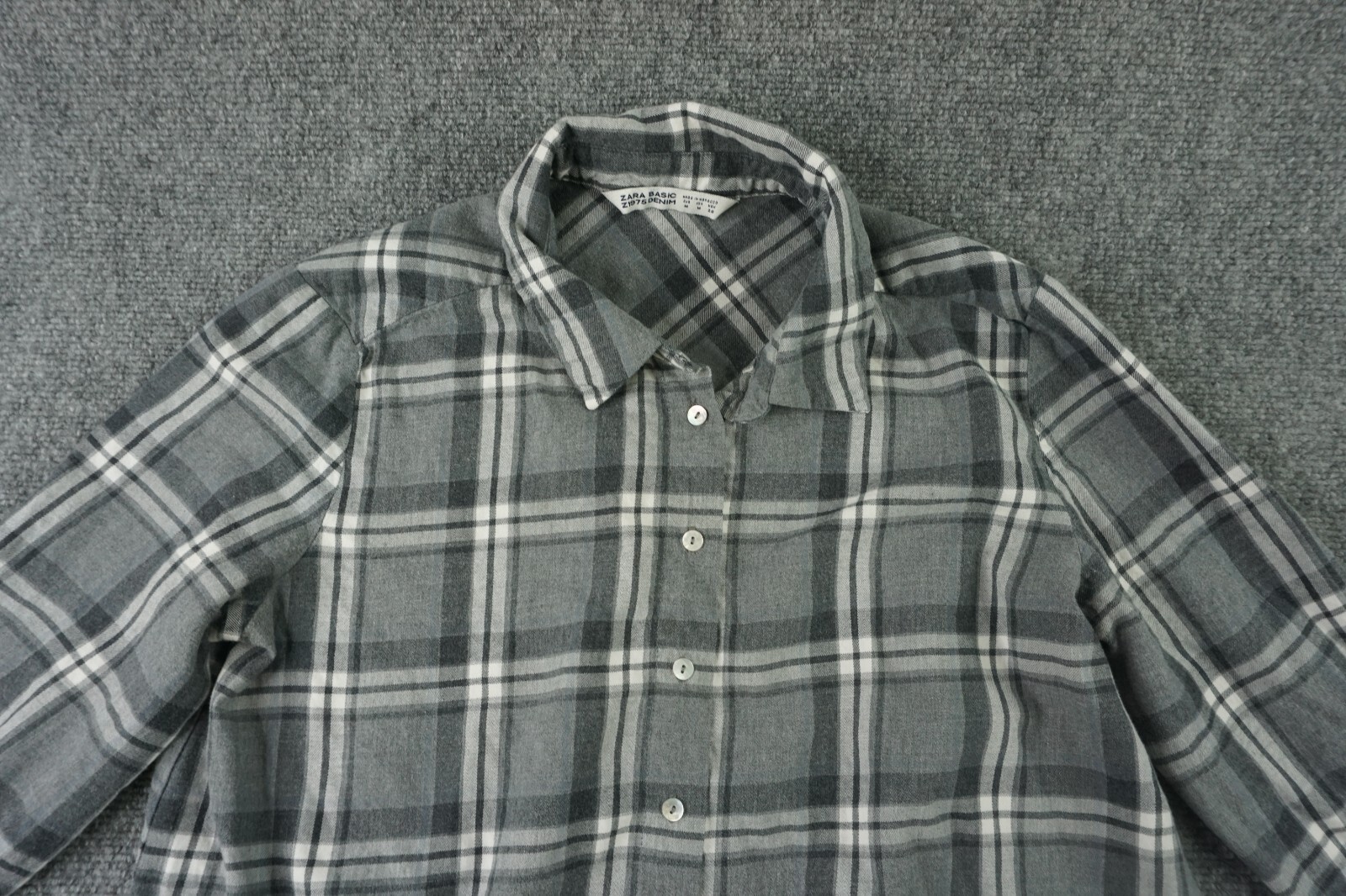 Zara Basic Flannel Button Front Shirt Womens Med … - image 2