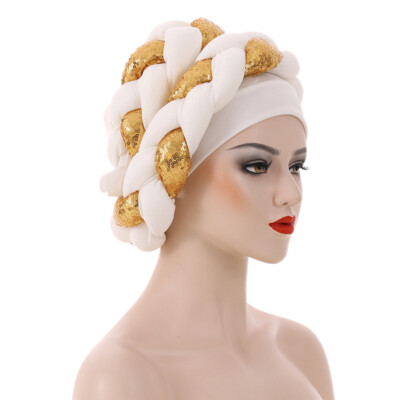 African Braid Turban for Women Headtie Nigeria Cap Ready To  display picture 1