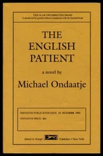 Michael ONDAATJE / The English Patient Uncorrected Proof 1st 1992