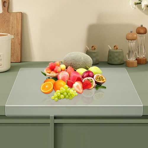 2 Pezzi Tagliere Cucina Acrilico Trasparente Counter Board Tagliere Rettangolare - Foto 5 di 16