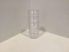 5 Piece Set Of Mini Plastic Storage Bottles W/Cap 0.8" Tall X 5" Round Beads F8