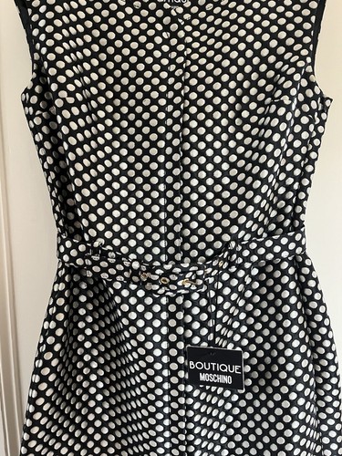 Boutique Moschino Dress- Polka Dots (Silver on Black) XS /UK 8. RRP £425 - Picture 11 of 12