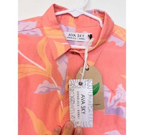 ALOHA Hawaiian Shirt - Hawaii AVA SKY Sunset Iris Size 10 Kids / Youth - Picture 5 of 8