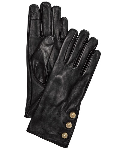 Women Michael Kors Black Leather 3 