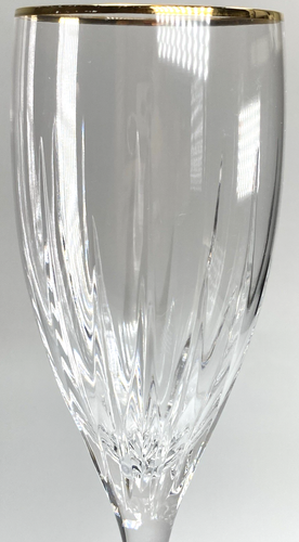 Vintage 1995-2001 Soho Gold by Rogaska 9" Fluted Champagne Glass - Picture 4 of 20