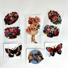 Vintage Gifted Line Victorian Florals Girl Stickers Scrapbooking Journaling