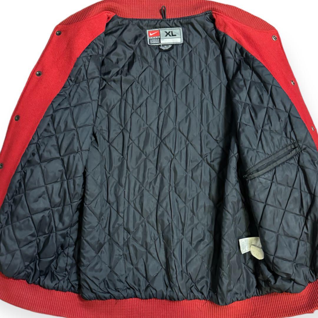 NIKE 90s OHIO STATE Leather Sleeve Stadium Jacket Size XL NIKE 90s OHIO STATE Leather Sleeve Stadium Jacket Size XL