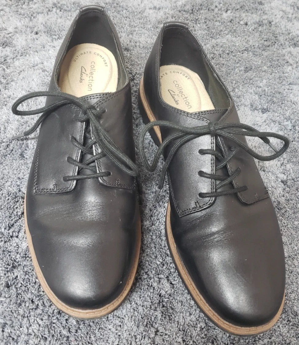 Mocassini donna Clarks Preppy ufficio pelle nera soletta imbottita taglia 8 PO escluso