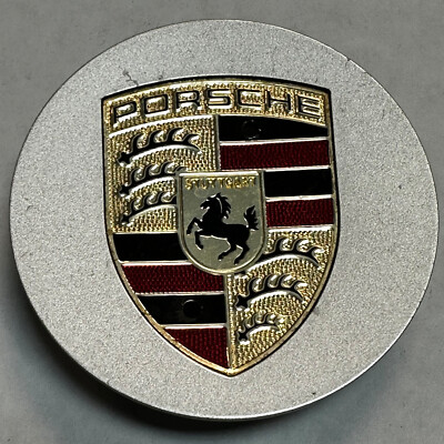 Porsche Red/Gold/Black OEM Center Cap 2010-2016 7L5601149K 7PP601149A #67428