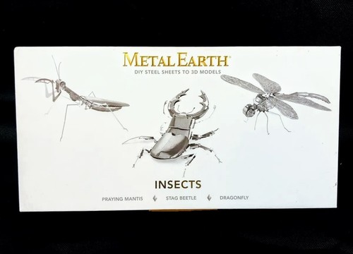 Metall Erdmodell 3D Bausatz: Insekten (Gebetsanbeterin, Libelle, Hirschkäfer)