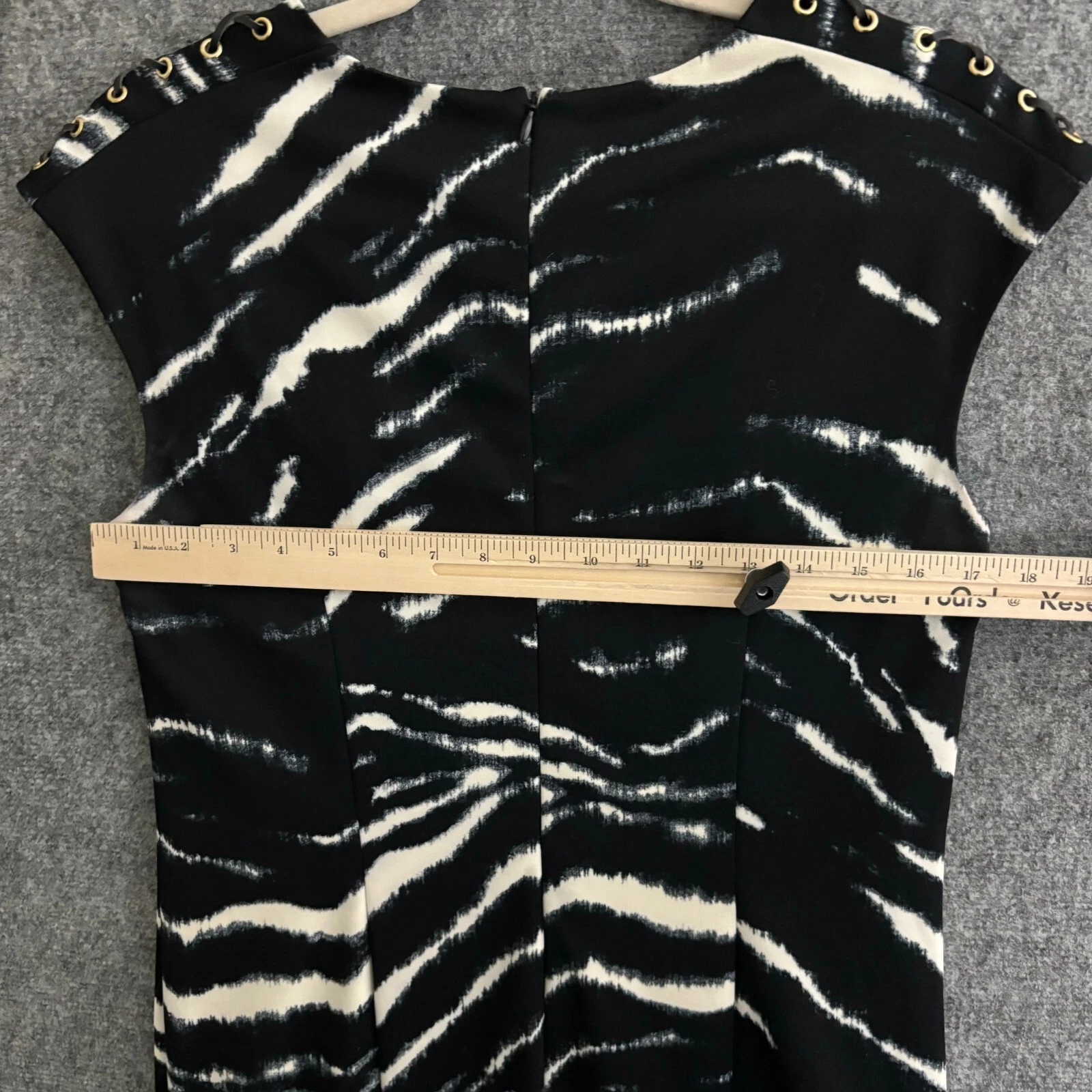 Abito Michael Kors donna nero medio senza maniche guaina stringata a spalla