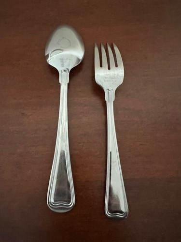 Vintage Commercial Restaurant Quality Table Spoon & Salad Fork Unmarked - Picture 3 of 4