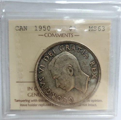 1950 ARNPRIOR CANADA SILVER $1 DOLLAR - ICCS CERTIFIED MS63 - ONE DOLLAR