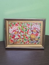 Rare vintage Strawberry Shortcake framed picture 3D