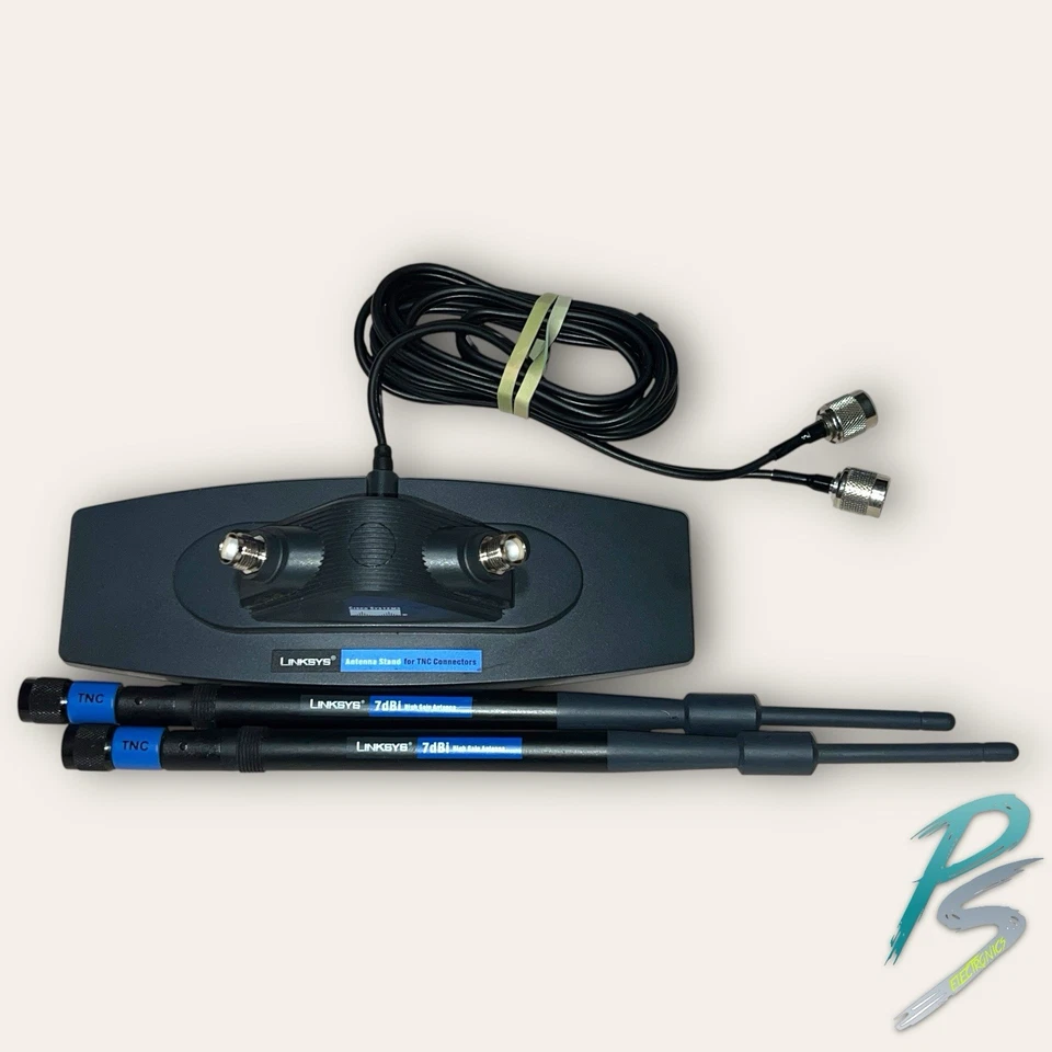 Linksys AS2TNC Antenna Stand for TNC Connectors + (2) 7dBi High Gain Antennas - Image 4 of 4