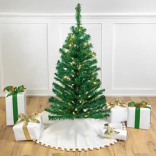 Northlight 3' x 18" Mixed Pine Medium Artificial Christmas Tree Warm Clear LED