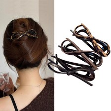 Flat Hair Clips 3-Pack - Soft Leather 1 Count Pack of 3 , Multicolor