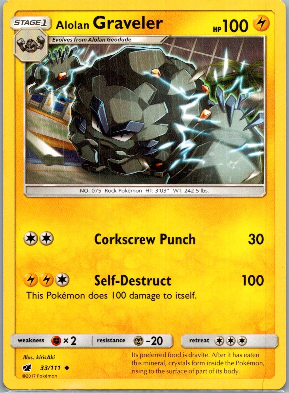 Alolan Graveler 33/111 Uncommon Crimson Invasion Pokemon Lightly Played
