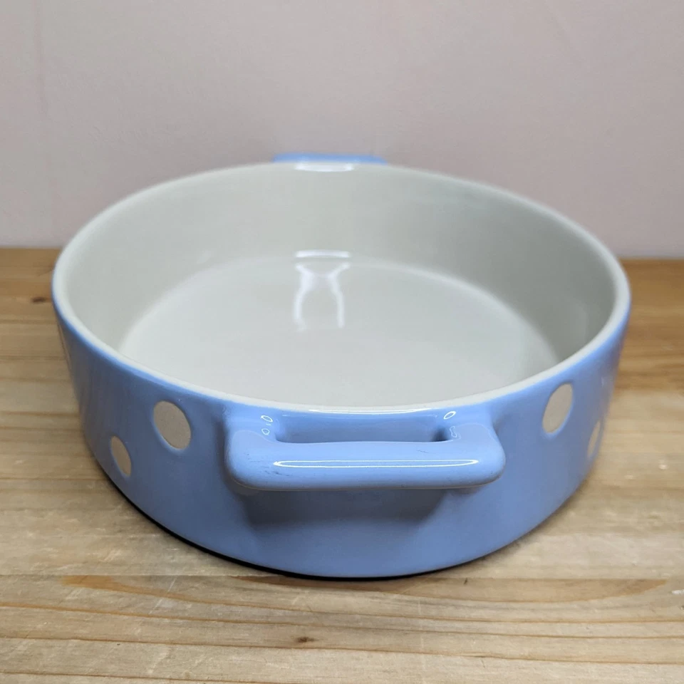 Price & Kensington Baking Dish Polka Dot Blue Ceramic Roasting Handled  - Image 2 of 4