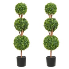 2 Pack 4 Artificial Topiary Tree Faux Plant w...