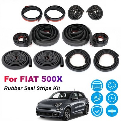 For FIAT 500X e Door Rubber Seal Strips Weather Draft Wind Noise Reduction Kit