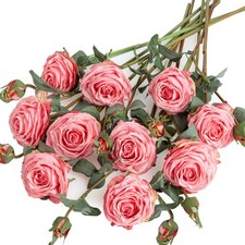 Artificial Rose Flowers, Pink, 10Pcs