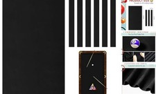 Billiard Cloth 8.53ft Pool Table Felt with 6 Cloth Strips Pre Cut Pool Black