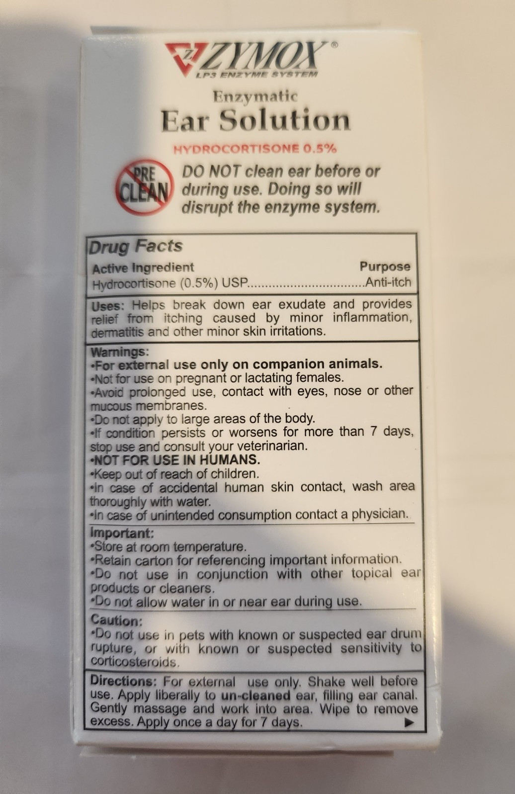 Enzymatic Ear Solution Anti-Itch for Dogs and Cats (1.25 oz) Exp 2027