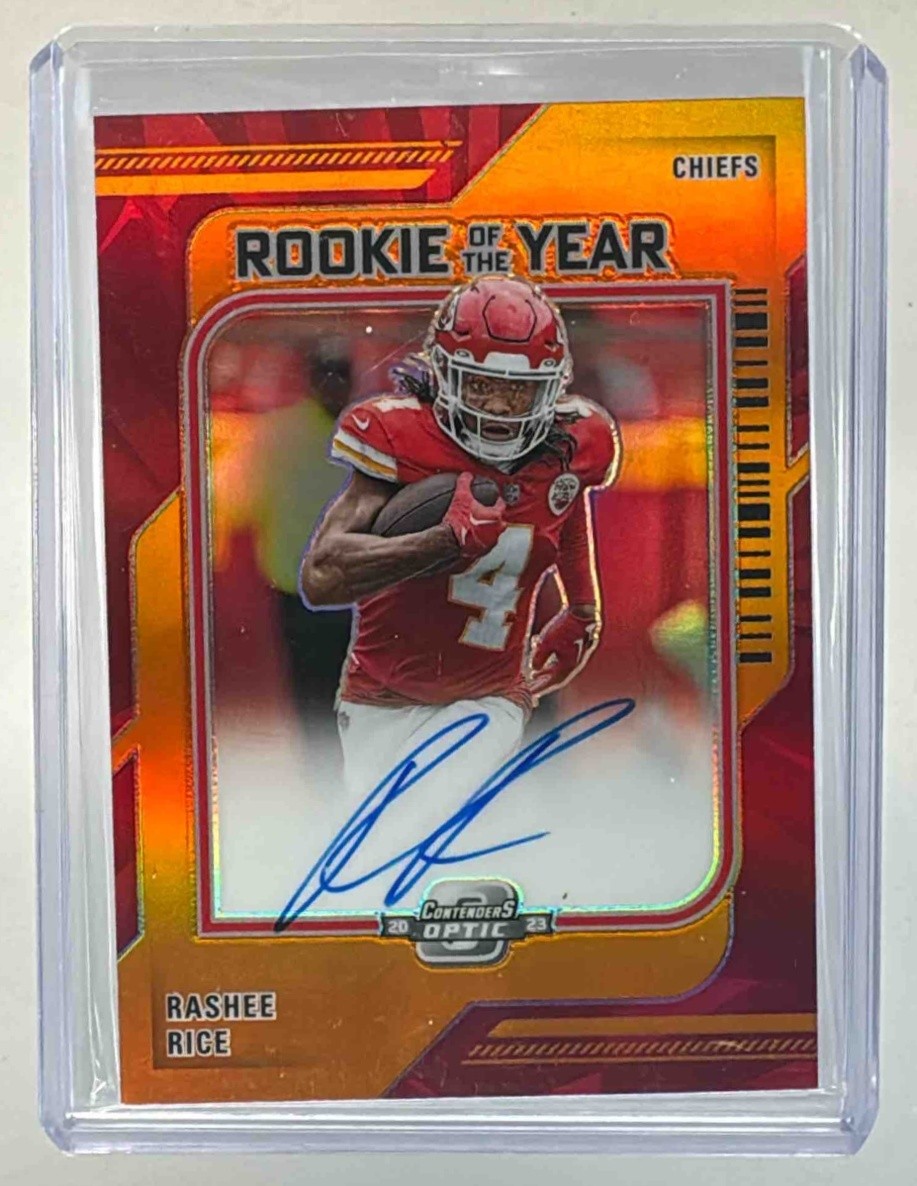 Rashee Rice 2023 Panini Contenders Optic Orange Rookie of the Year RC Auto /50