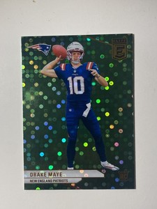 DRAKE MAYE 2024 Elite Football Green Disco Rookie 📈🔥 Patriots