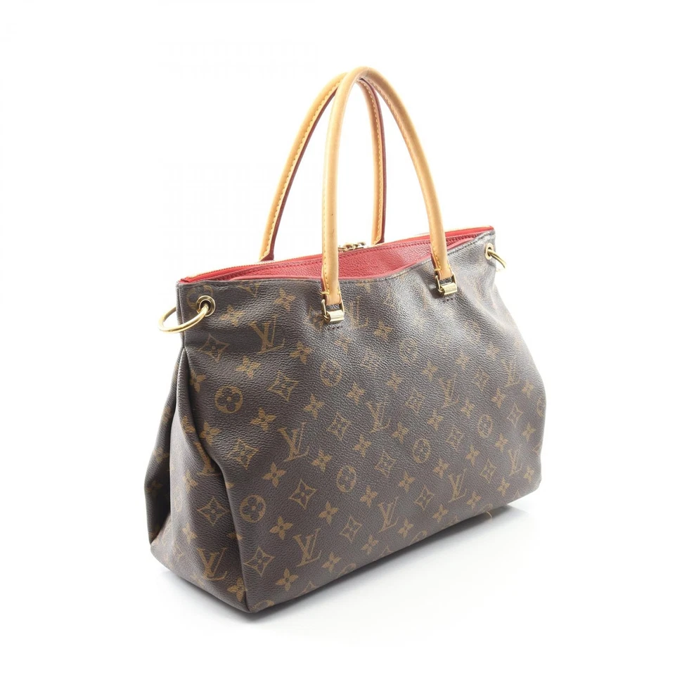 Bolso de Hombro LOUIS VUITTON Pallas M41175 Monograma Lona Cuero Rojo Usado LV Foto 2 de 4