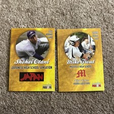 100 Card Lot 50 Each Shohei Ohtani High School and Mike Trout Gold Rookie Card