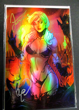 2X SIGNED FOIL VIRGIN BENNY POWELL & JAMIE TYNDALL DARCHON #3 WHITE WIDOW V S183
