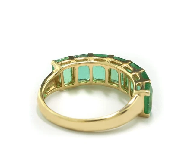 Wert 3.900 Euro Smaragd-Ring  3,80 carat  Oktagonal-Schliff 750er Gelbgold Neu - Bild 4 von 4