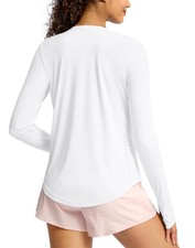 Womens Long Sleeve Workout Tops Moisture Wicking Running Athletic Activewear ...
