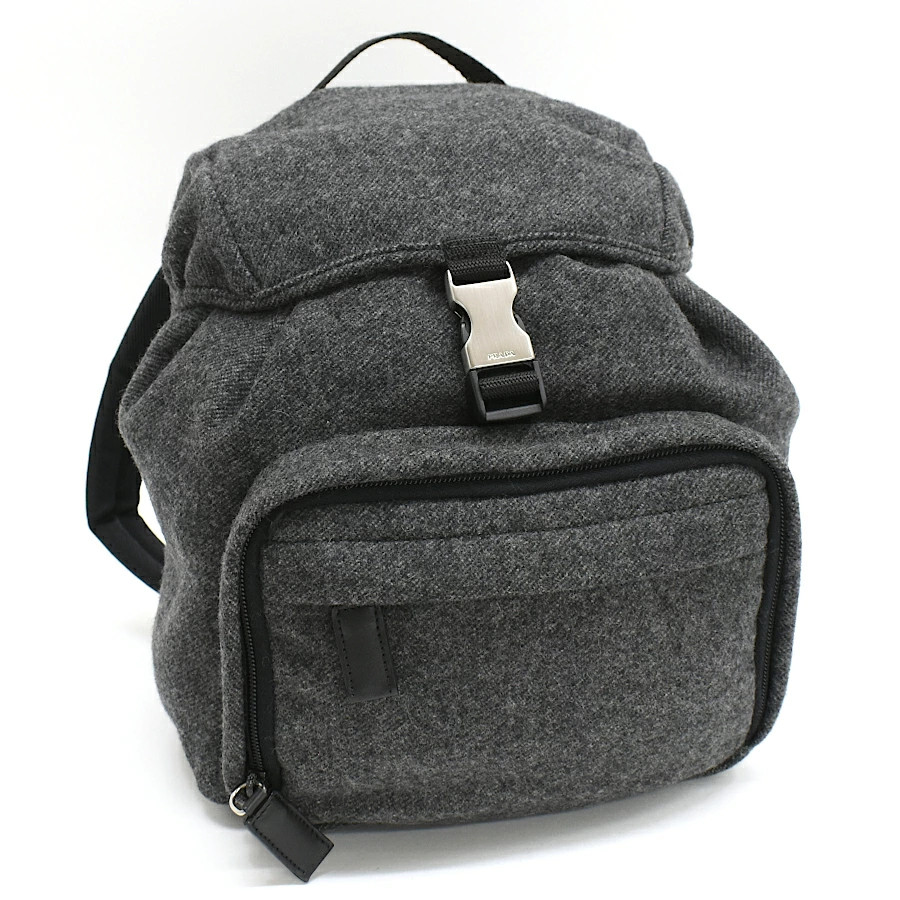 Prada Wool Backpack Mini Rucksack Gray Unisex Ver… - image 1