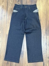 Solo Semore Men's Embroidered blue Jeans Wide Leg 90s Vintage Size 30x30 NWT