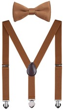 Baby Boys' Bow Tie and Suspenders Set Adjustable with Heart Clips 24 Inches B...