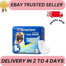 HONEY CARE All-Absorb A26 Male Dog Wrap, 50 Count, Small