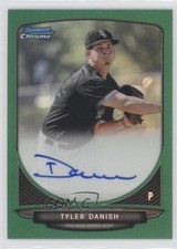 2013 Bowman Draft Chrome Prospect Green Refractor 54/75 Tyler Danish Auto 2u8