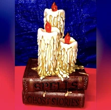 Halloween decorative led candle set lights spells books ghosts decor Trick Treat