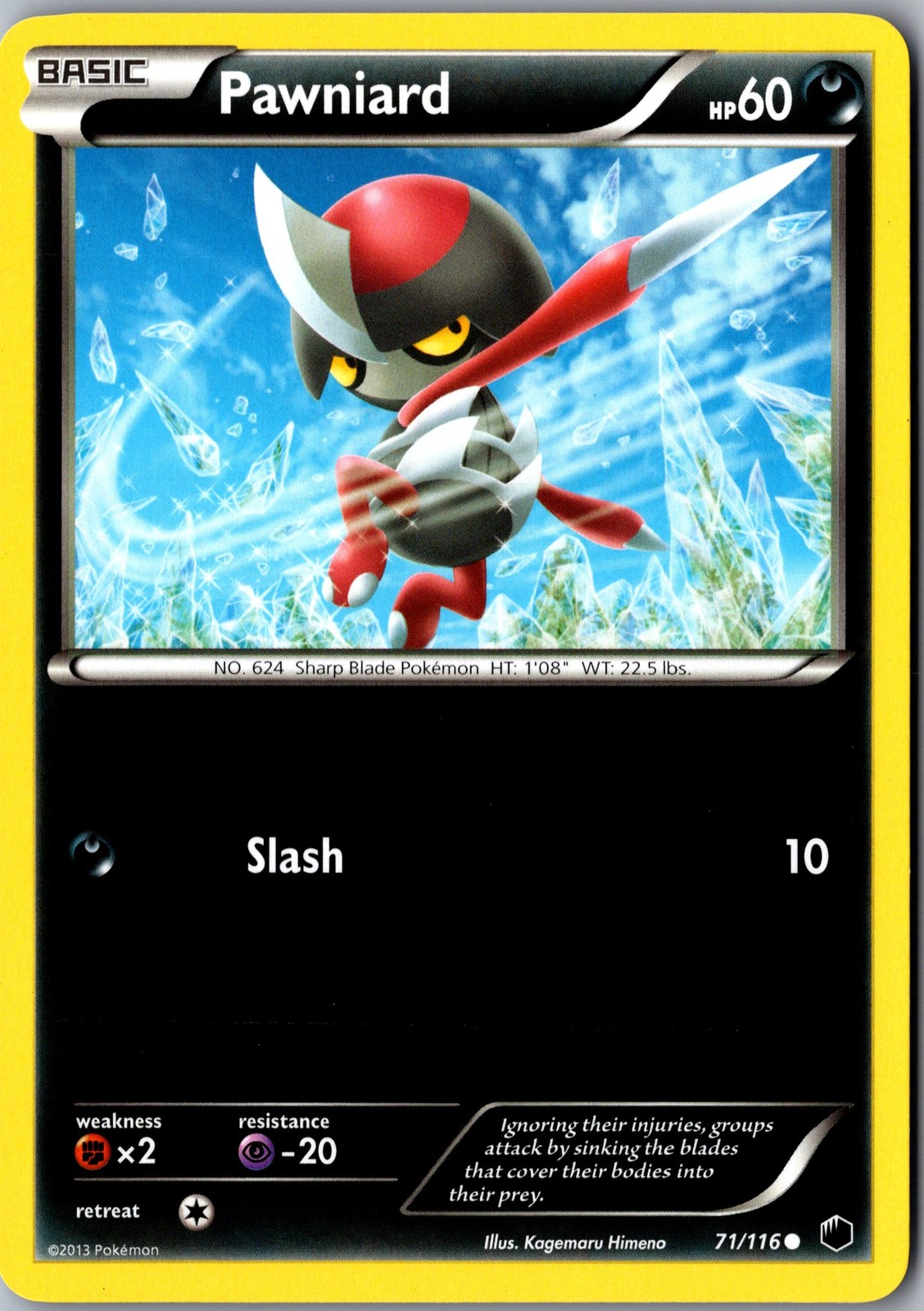 Pawniard 71/116 Common Plasma Freeze Lightly Played Pokemon Card TCG Single