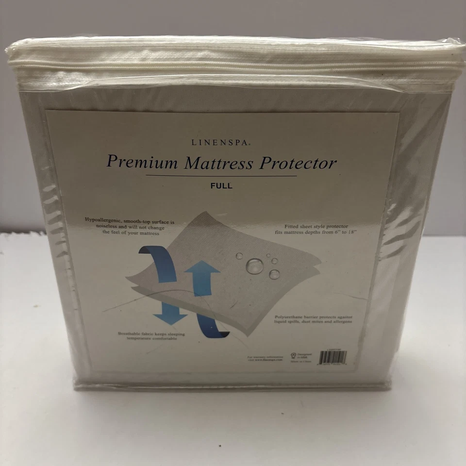 Protector de colchón Linenspa Premium de tela lisa tamaño completo/a prueba de líquidos Foto 2 de 2