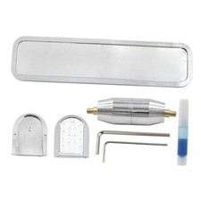 Universal Interior Rear View Mirror - Aluminum Polished, Pivot Ball for Angle