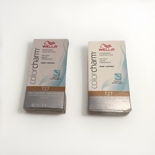 2x Wella T27 Color Charm Permanent Liquid Toner - Medium Beige Blonde 1.4 oz