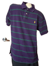 Polo By Ralph Lauren Golf Shirt Green  Purple Stripe Yellow Pony Size L