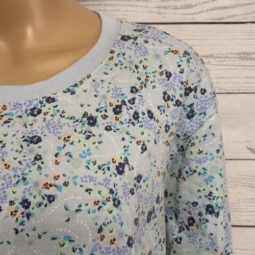 Blair Sweatshirt XL blau Blumenmuster Freizeit Baumwollmischung Langarm dehnbar - Bild 4 von 12