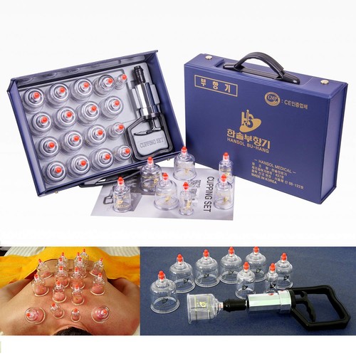 Hansol Cupping Therapy Equipment Set with Pumping Handle 17 Cups (Made in Korea) - Picture 2 of 7
