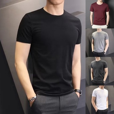 T -Shirt Männer Schlank Solide Brandneu Erschwinglich Mode Weit Verbreitet