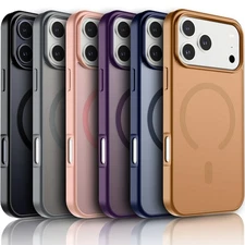 For iPhone 17 Pro Max 16 15 14 13 12 Case Frosted Shockproof Phone Cover +Screen